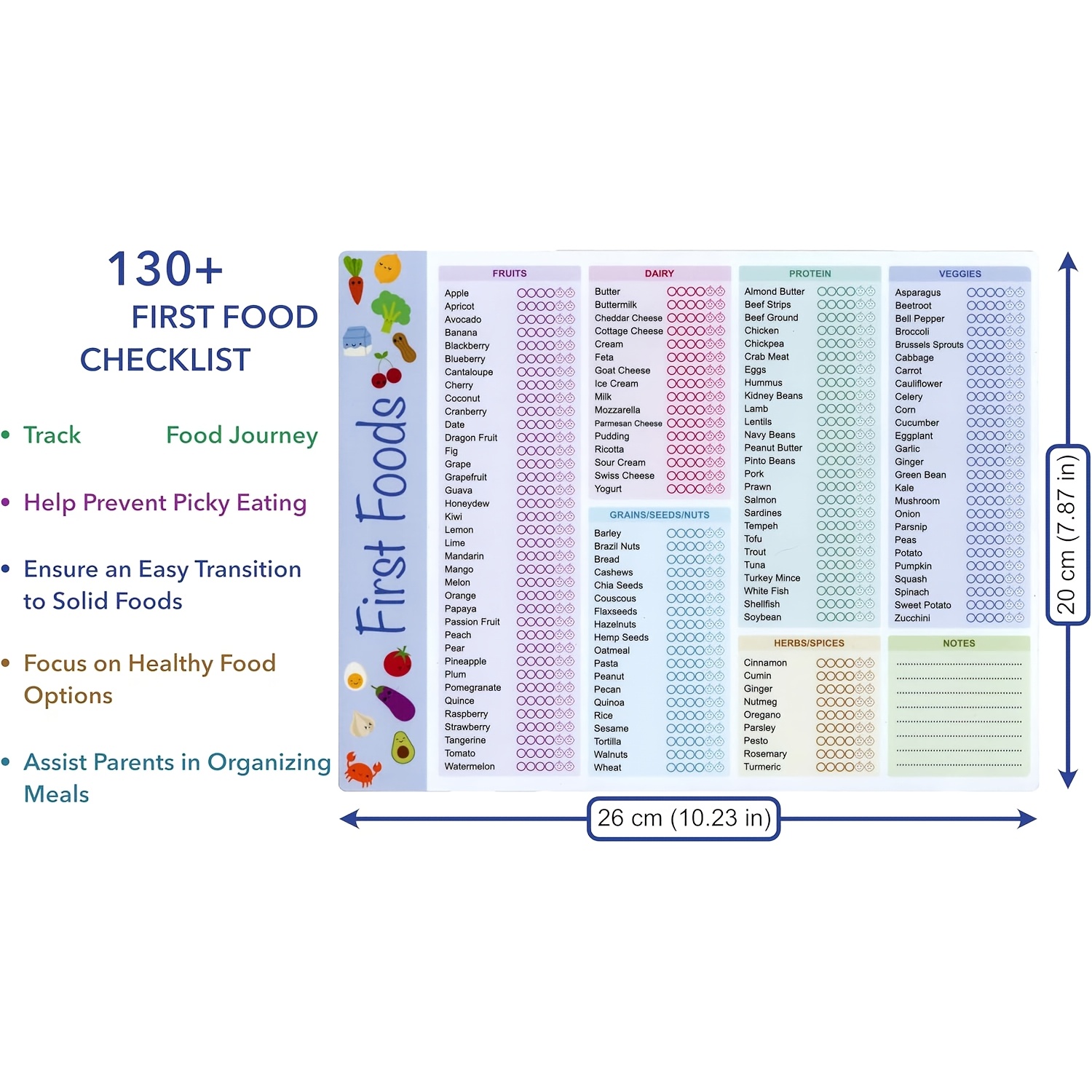 Baby First Foods Tracker, High - огляд і ціна Baby Food List