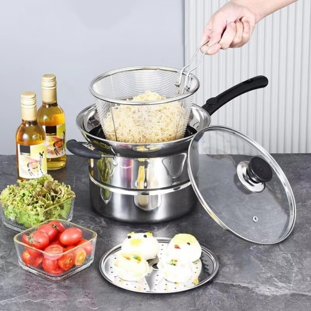 4pcs Stainless Steel Fryer Pot - огляд і ціна Baby Food Strainer